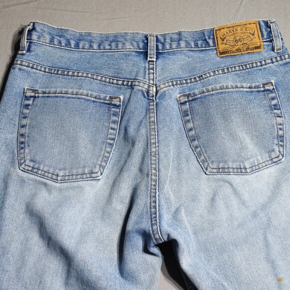 Maryk & Co. jeans low-rise men's size 33/32 hard washed blue Made in Canada - Picture 3 of 14